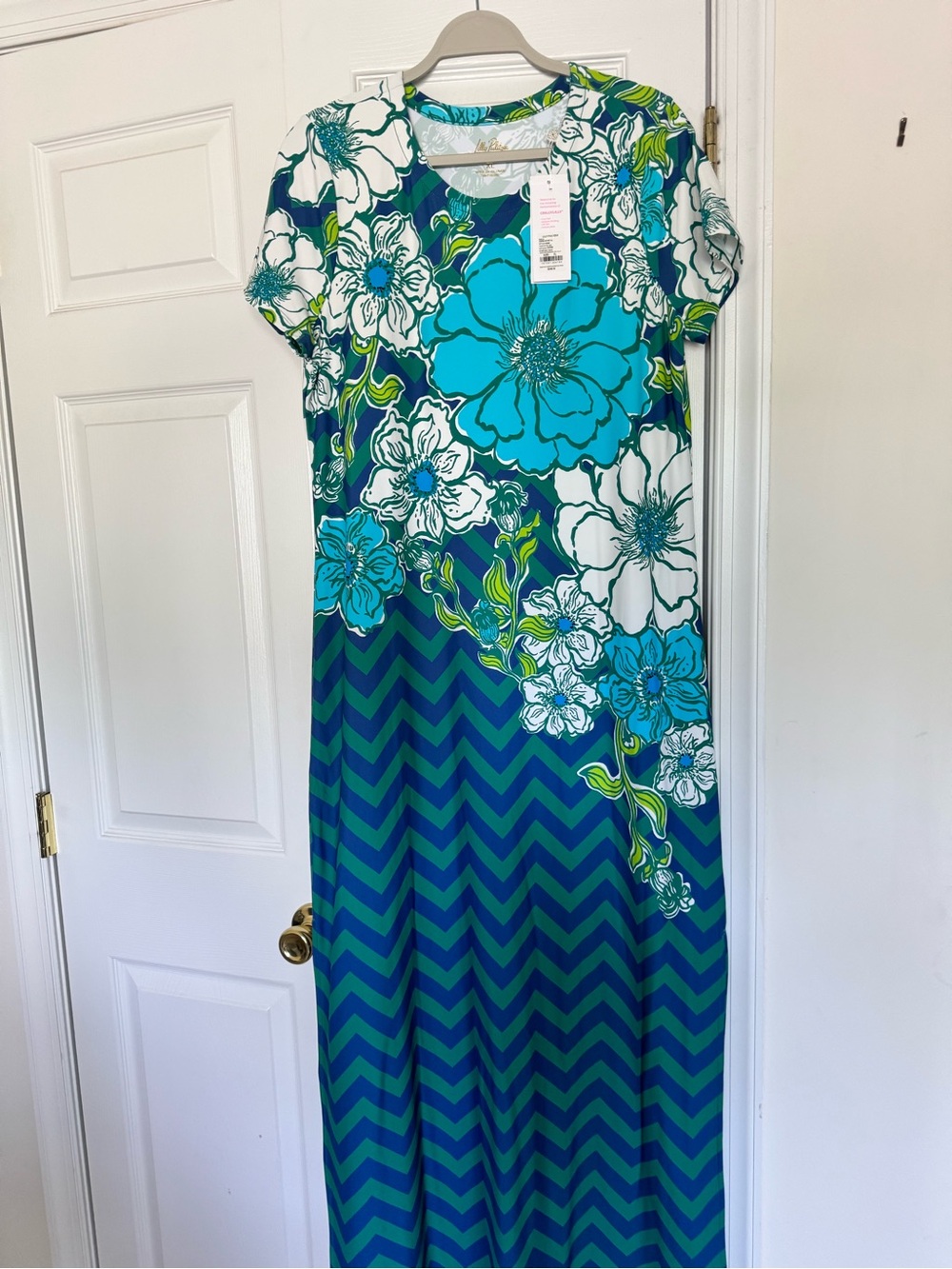 Lilly Pulitzer Kaden UPF 50+ Maxi starlight navy Chevys kiss chillylilly NWT